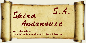 Spira Andonović vizit kartica
